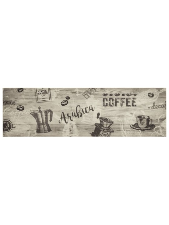 Kuchyňský koberec omyvatelný Káva šedý 45 x 150 cm samet