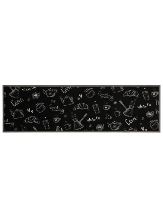 Kuchyňský koberec omyvatelný Ráno černý 45 x 150 cm samet