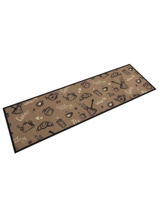 Kuchyňský koberec omyvatelný Ráno hnědý 45 x 150 cm samet