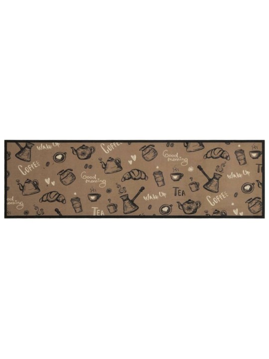 Kuchyňský koberec omyvatelný Ráno hnědý 45 x 150 cm samet