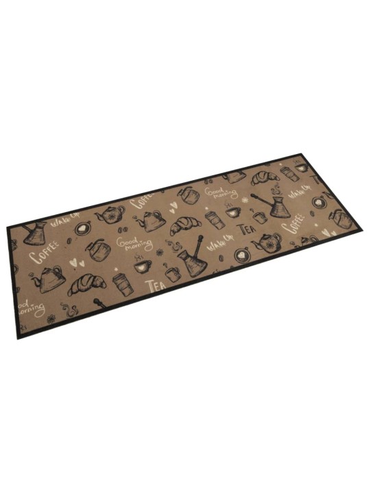 Kuchyňský koberec omyvatelný Káva hnědý 60 x 180 cm samet