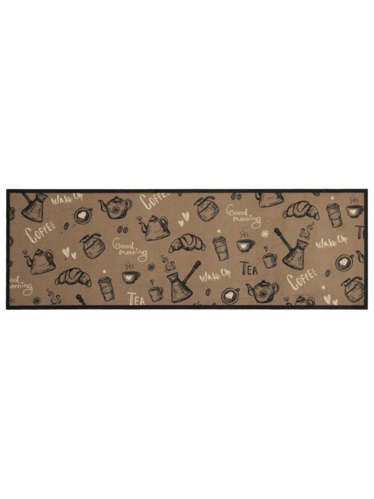 Kuchyňský koberec omyvatelný Káva hnědý 60 x 180 cm samet