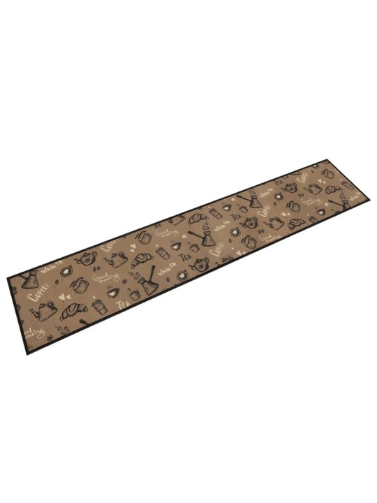 Kuchyňský koberec omyvatelný ráno hnědý 60 x 300 cm samet