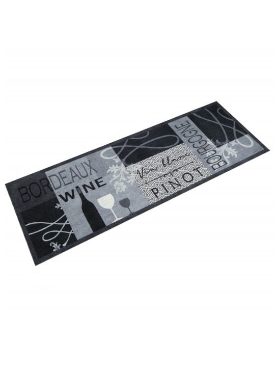 Kuchyňský koberec omyvatelný Víno šedý 60 x 180 cm samet