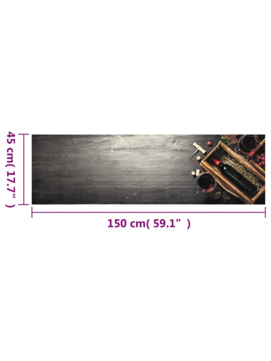 Kuchyňský koberec omyvatelný Láhev vína 45 x 150 cm samet