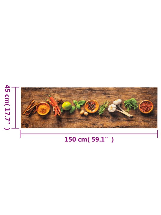 Kuchyňský koberec omyvatelný koření 45 x 150 cm samet