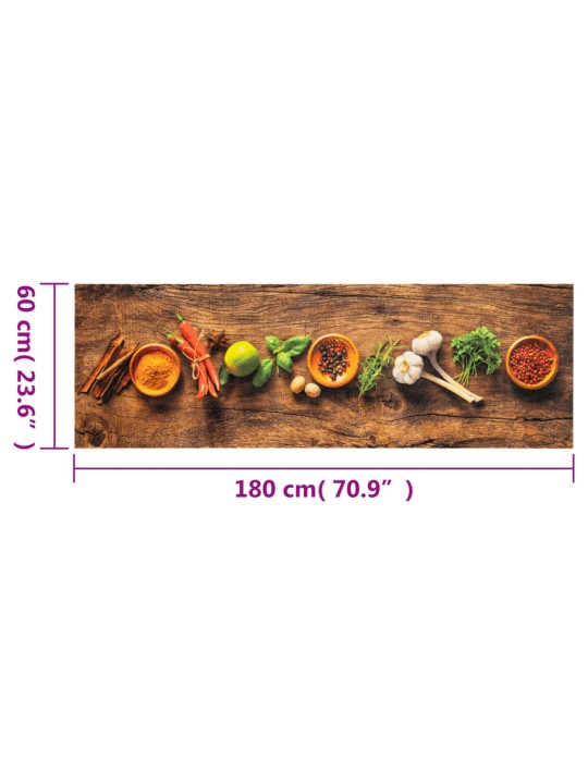 Kuchyňský koberec omyvatelný koření 60 x 180 cm samet