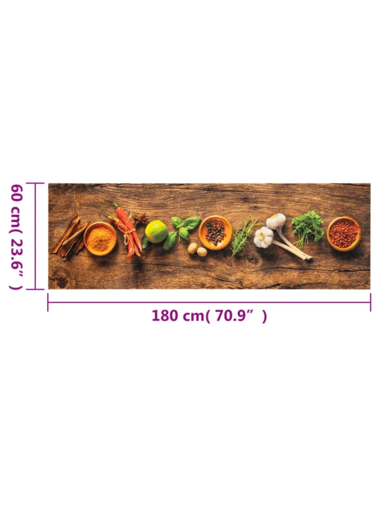 Kuchyňský koberec omyvatelný koření 60 x 180 cm samet