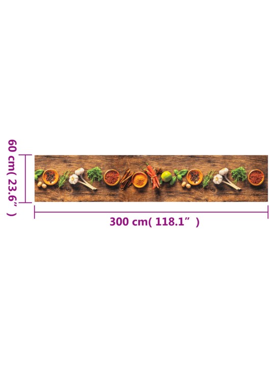 Kuchyňský koberec omyvatelný koření 60 x 300 cm samet