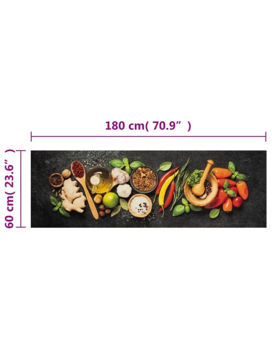 Kuchyňský koberec omyvatelný koření 60 x 180 cm samet