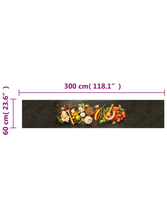 Kuchyňský koberec omyvatelný koření 60 x 300 cm samet