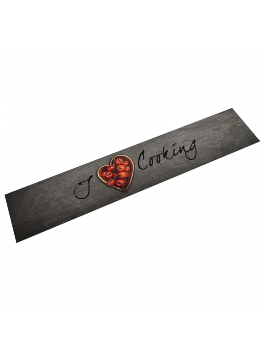 Kuchyňský koberec omyvatelný vaření nápis 60 x 300 cm samet
