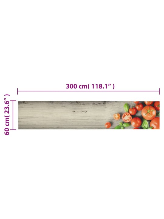 Kuchyňský koberec omyvatelný Rajčata 60 x 300 cm samet