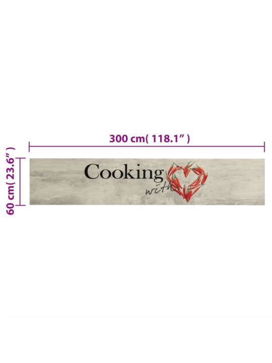 Kuchyňský koberec omyvatelný Vaření s papričkami 60x300cm samet