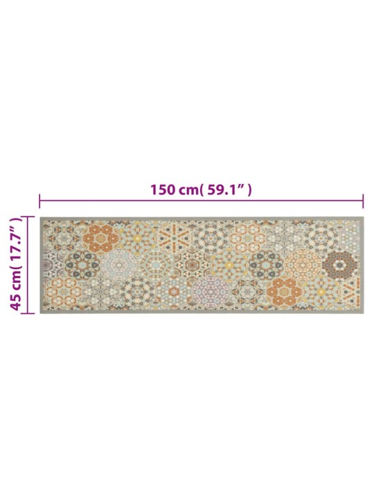Kuchyňský koberec omyvatelný šestihranný vzor 45 x 150 cm samet