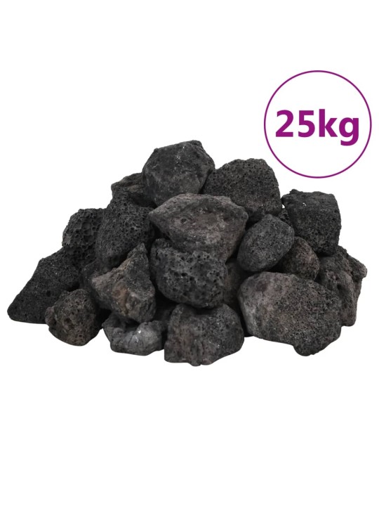 Sopečné kameny 25 kg černé 3–5 cm