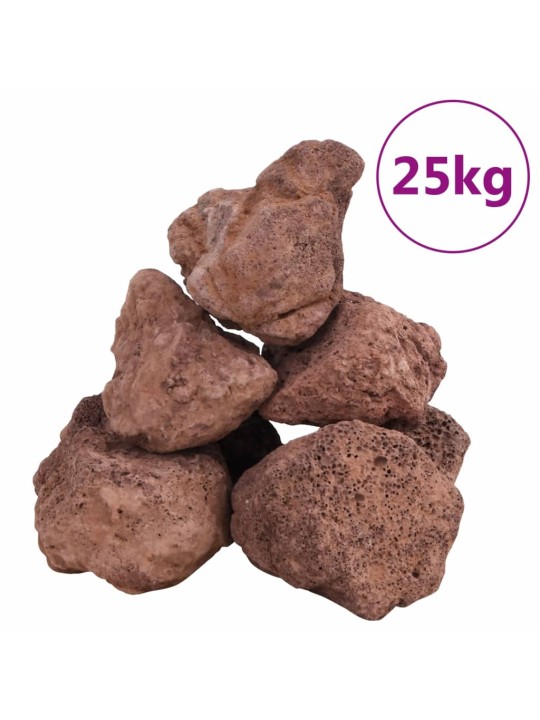 Sopečné kameny 25 kg červené 10–30 cm