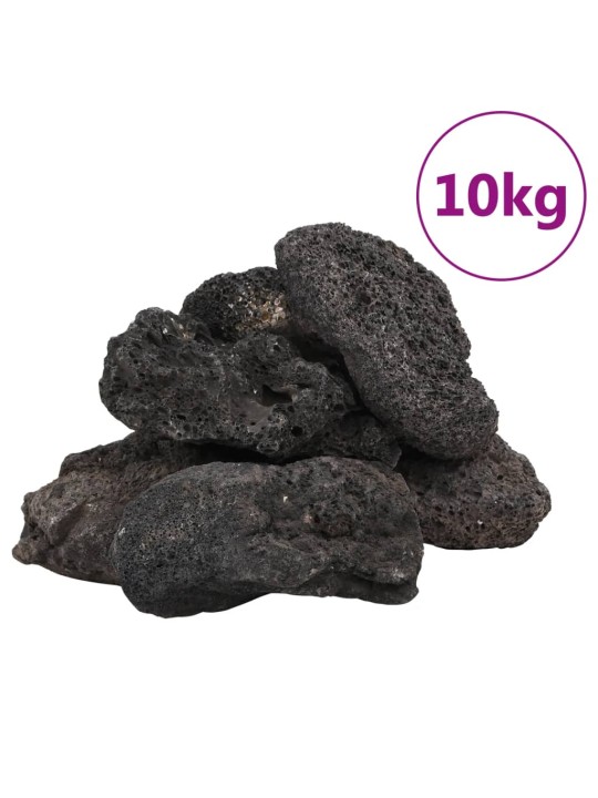 Sopečné kameny 10 kg černé 10–30 cm