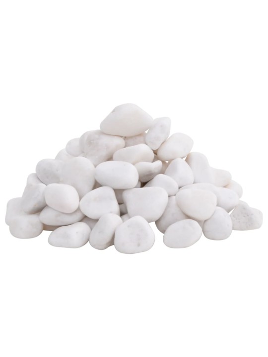 Leštěné oblázky 10 kg bílé 2–5 cm