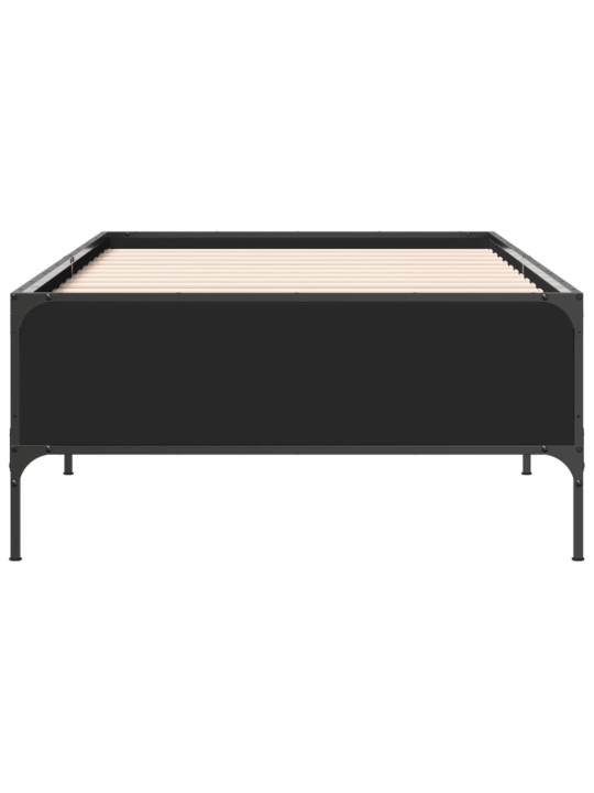 Rám postele černý 100 x 200 cm kompozitní dřevo a kov