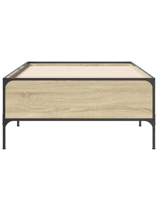 Rám postele dub sonoma 90 x 200 cm kompozitní dřevo a kov