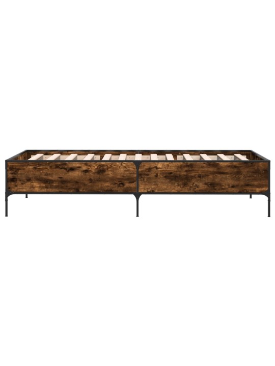 Rám postele kouřový dub 90 x 200 cm kompozitní dřevo a kov
