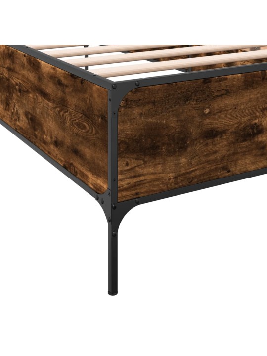 Rám postele kouřový dub 90 x 200 cm kompozitní dřevo a kov
