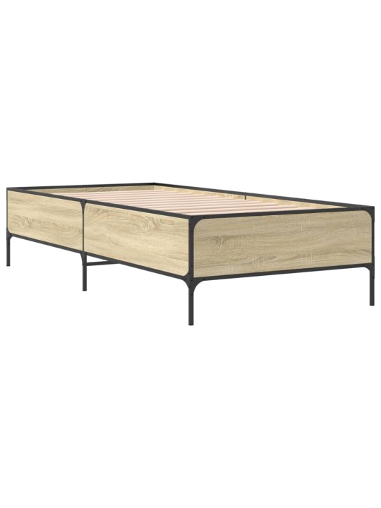 Rám postele dub sonoma 90 x 190 cm kompozitní dřevo a kov