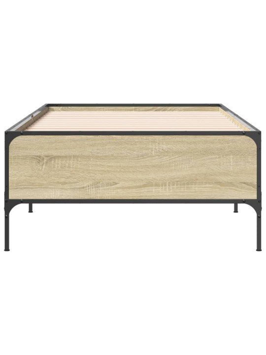 Rám postele dub sonoma 90 x 190 cm kompozitní dřevo a kov