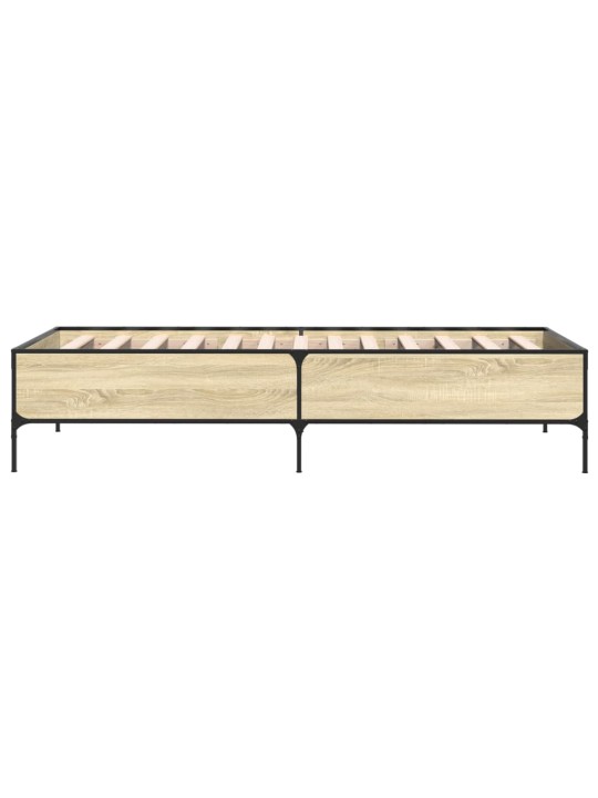 Rám postele dub sonoma 90 x 190 cm kompozitní dřevo a kov
