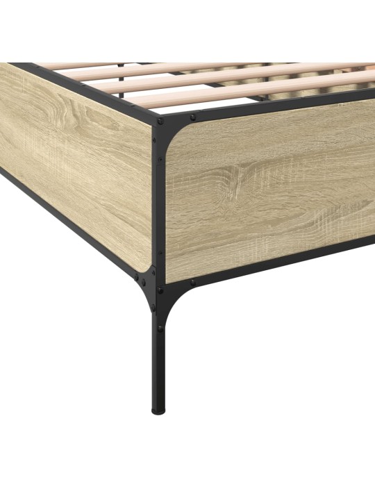 Rám postele dub sonoma 90 x 190 cm kompozitní dřevo a kov