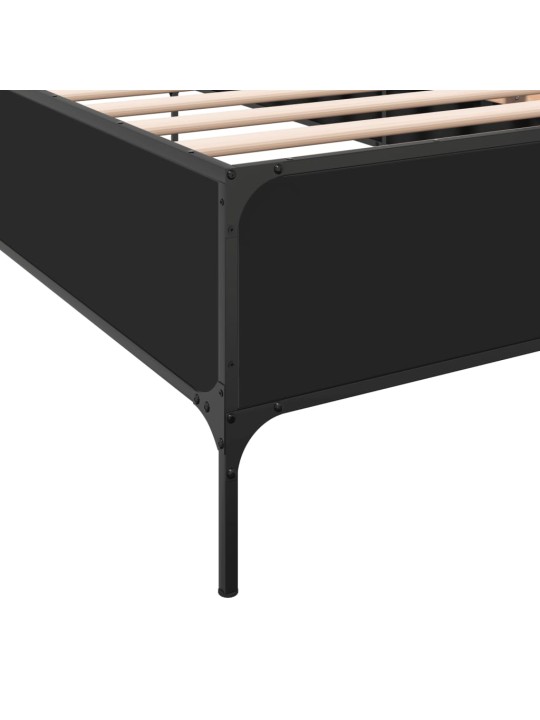Rám postele černý 75 x 190 cm kompozitní dřevo a kov