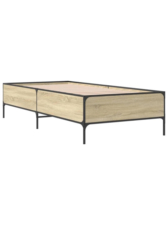 Rám postele dub sonoma 75 x 190 cm kompozitní dřevo a kov