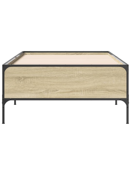Rám postele dub sonoma 75 x 190 cm kompozitní dřevo a kov