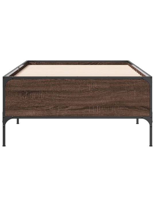 Rám postele hnědý dub 75 x 190 cm kompozitní dřevo a kov