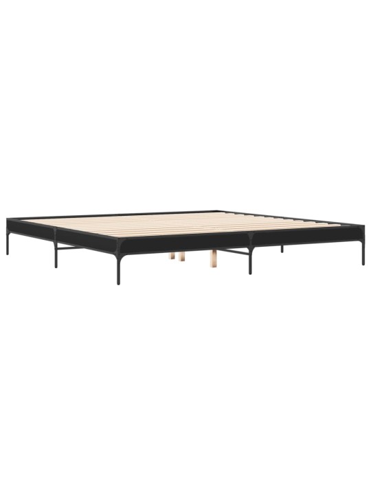 Rám postele černý 200 x 200 cm kompozitní dřevo a kov
