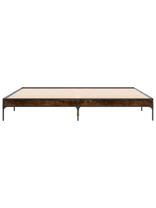 Rám postele kouřový dub 200 x 200 cm kompozitní dřevo a kov