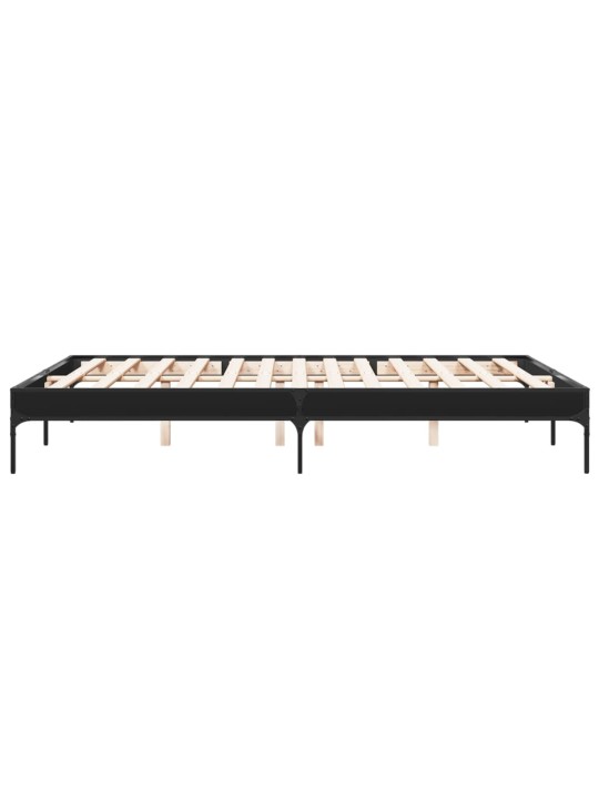 Rám postele černý 150 x 200 cm kompozitní dřevo a kov