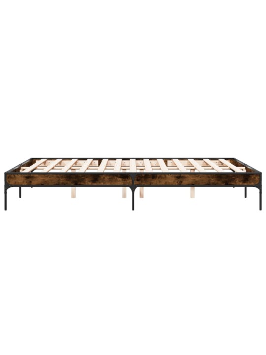 Rám postele kouřový dub 140 x 200 cm kompozitní dřevo a kov