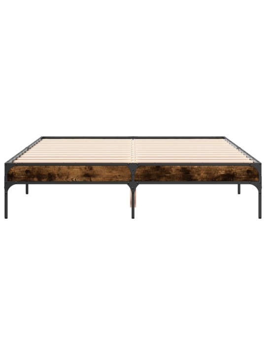 Rám postele kouřový dub 120 x 200 cm kompozitní dřevo a kov