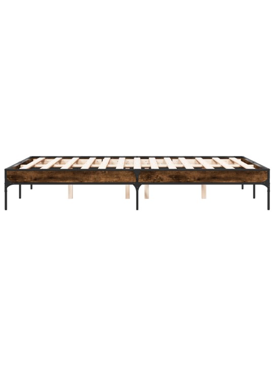 Rám postele kouřový dub 120 x 200 cm kompozitní dřevo a kov