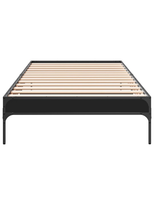 Rám postele černý 100 x 200 cm kompozitní dřevo a kov