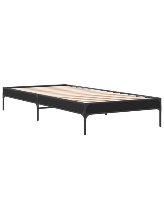 Rám postele černý 90 x 200 cm kompozitní dřevo a kov