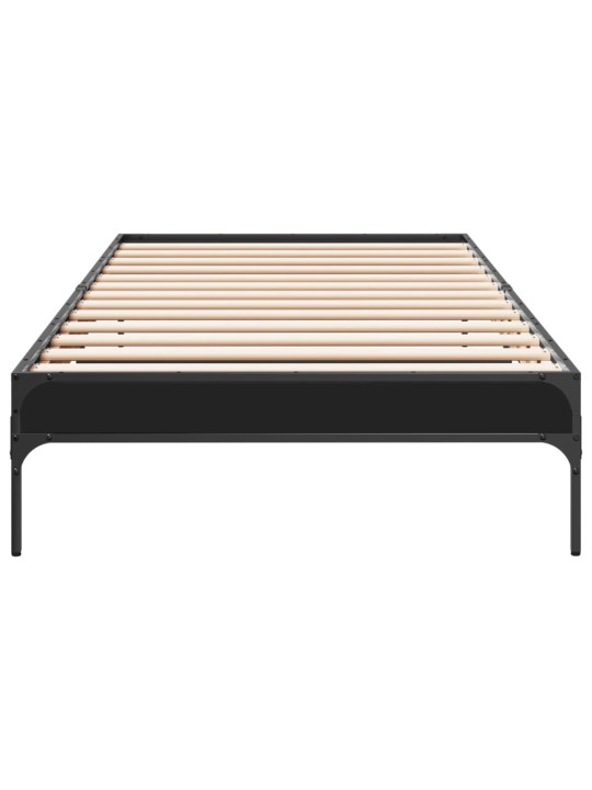 Rám postele černý 90 x 200 cm kompozitní dřevo a kov