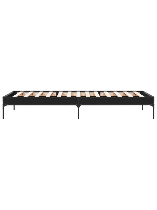 Rám postele černý 90 x 200 cm kompozitní dřevo a kov