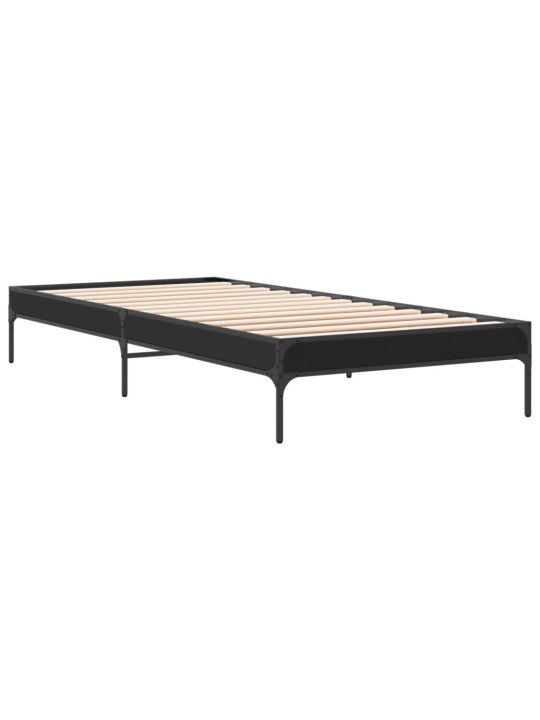 Rám postele černý 90 x 200 cm kompozitní dřevo a kov