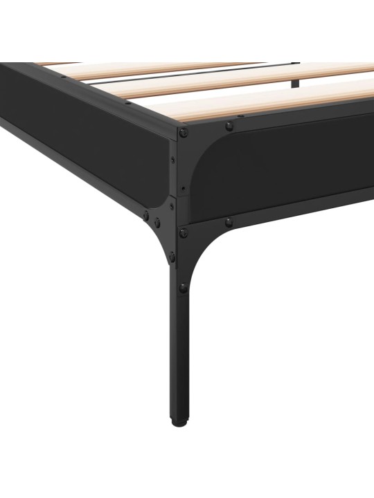 Rám postele černý 90 x 200 cm kompozitní dřevo a kov