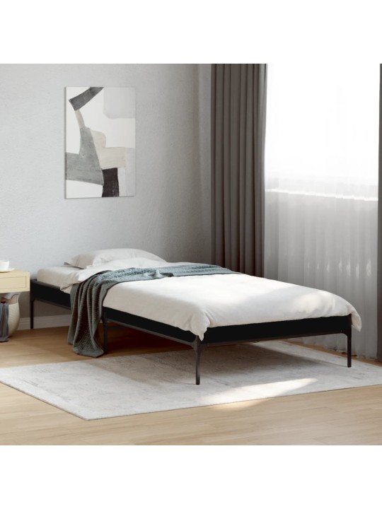 Rám postele černý 90 x 200 cm kompozitní dřevo a kov