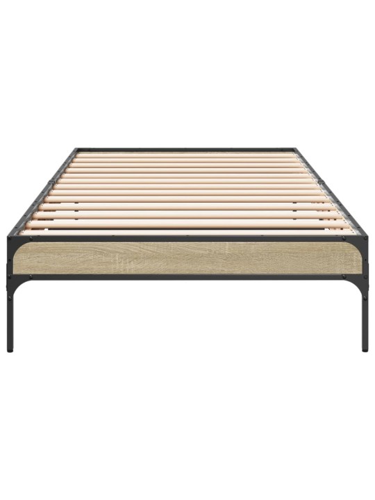 Rám postele dub sonoma 90 x 200 cm kompozitní dřevo a kov