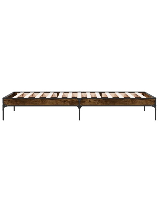 Rám postele kouřový dub 90 x 200 cm kompozitní dřevo a kov